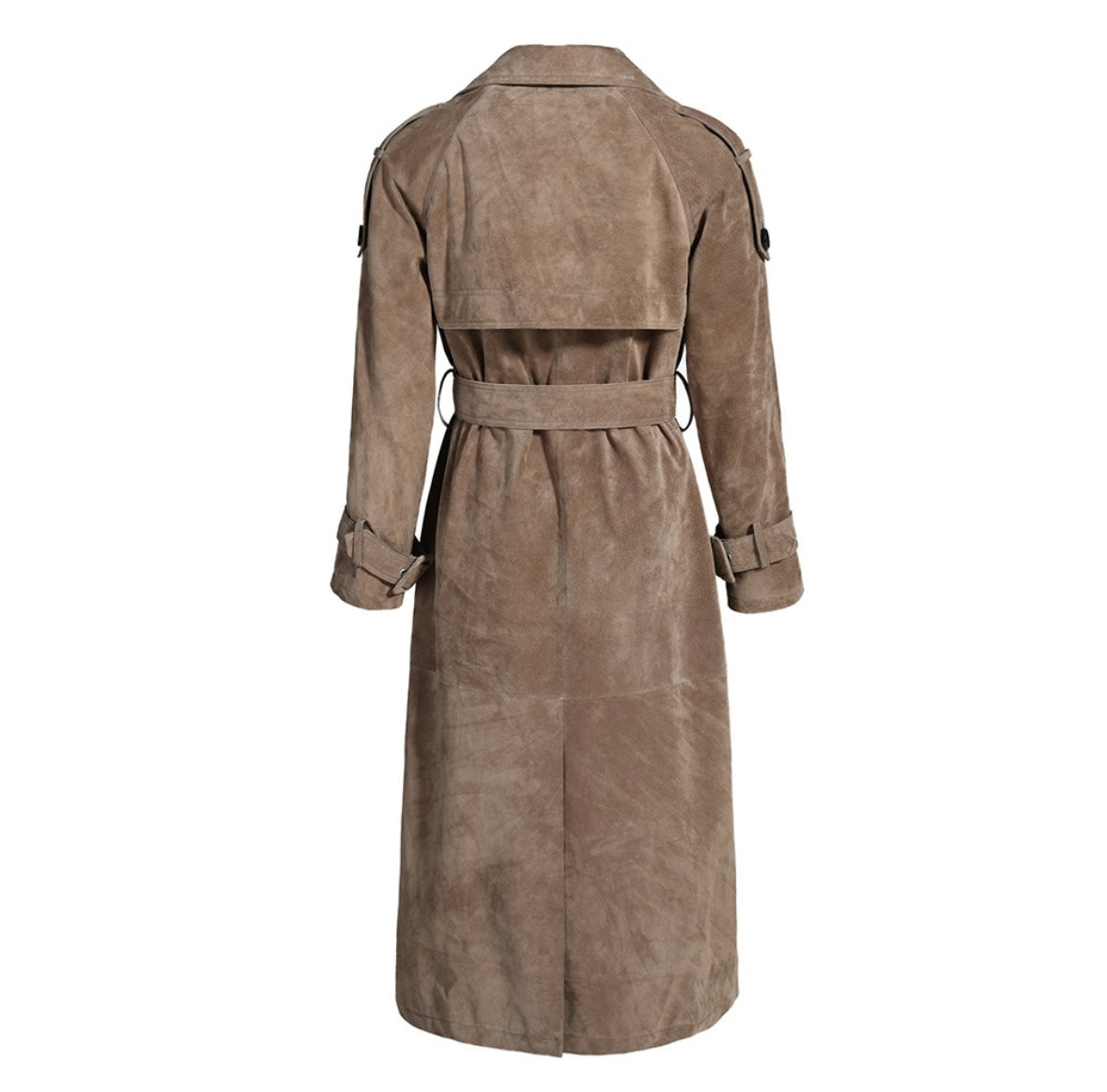 Mona Long Suede Trench Coat