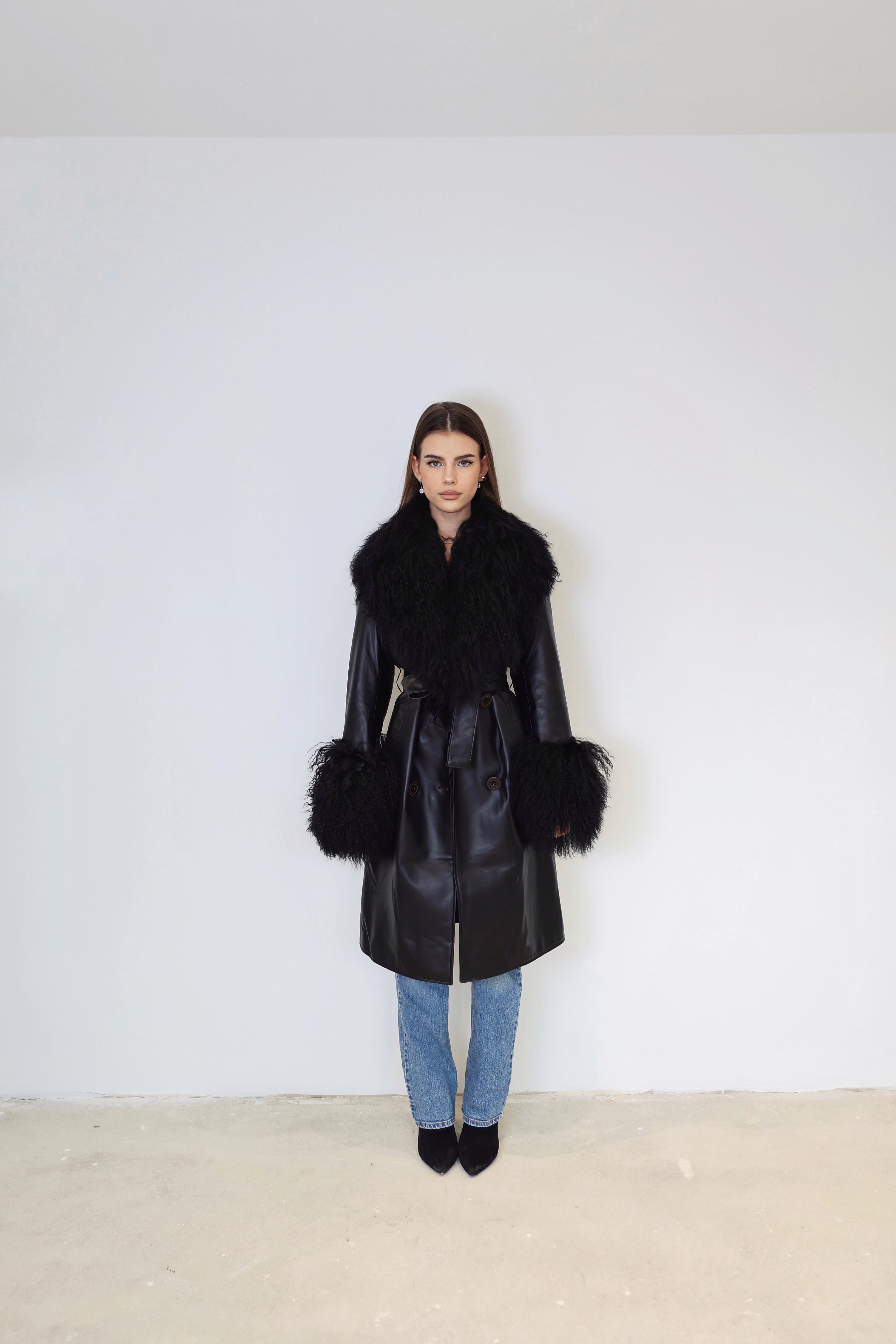 Leather Coat With Mongolian Fur
