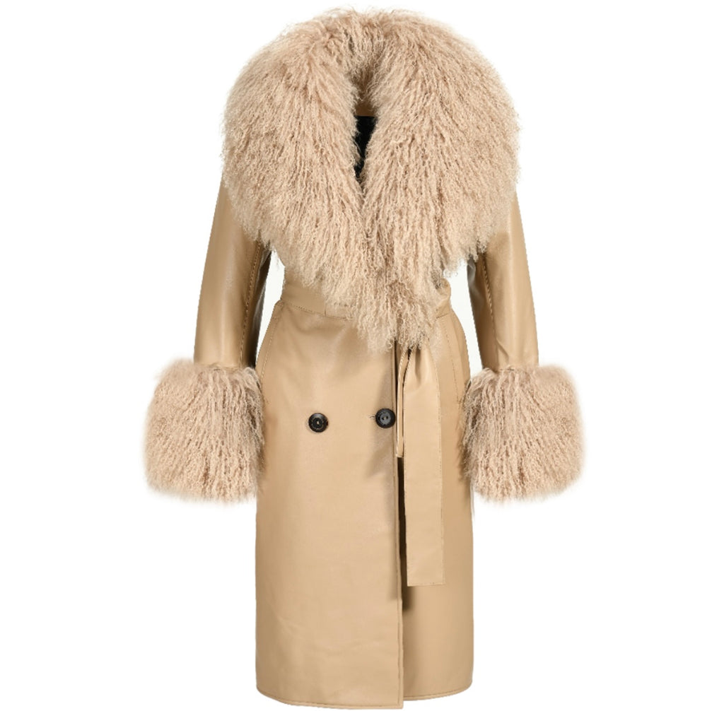 Leather Coat With Mongolian Fur