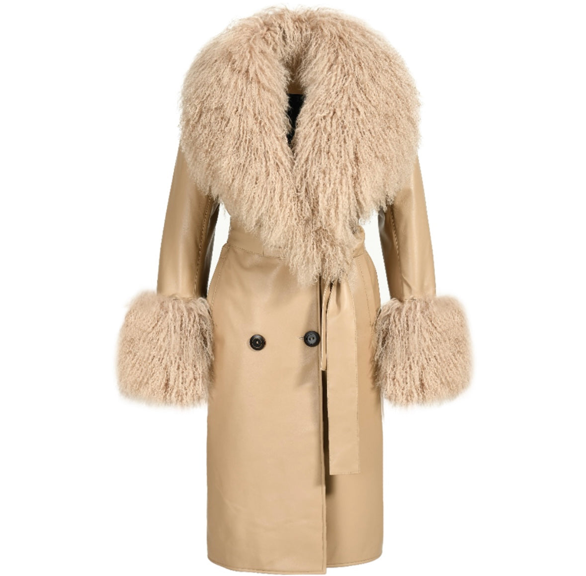 Leather Coat With Mongolian Fur
