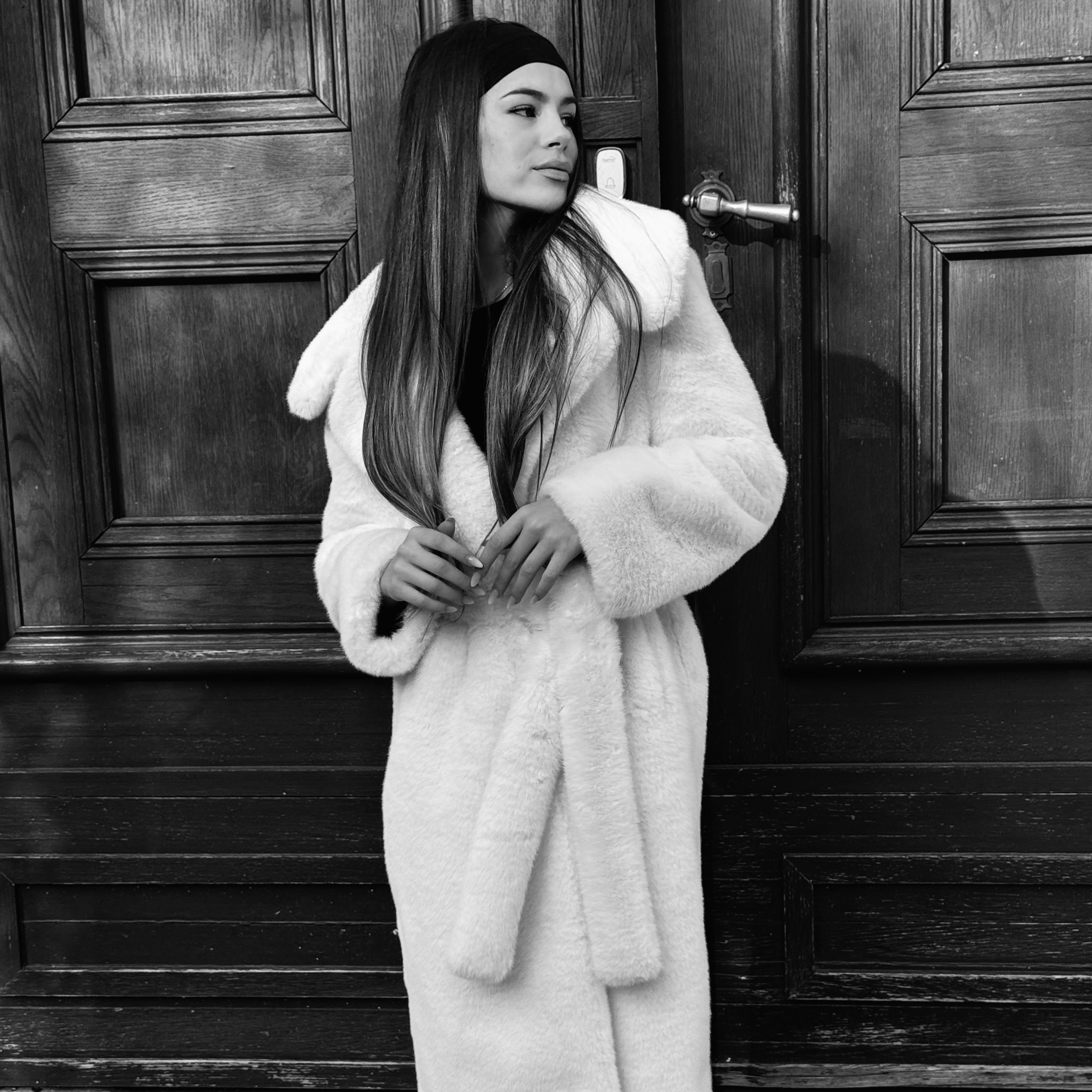 Faux Fur Belted Coat