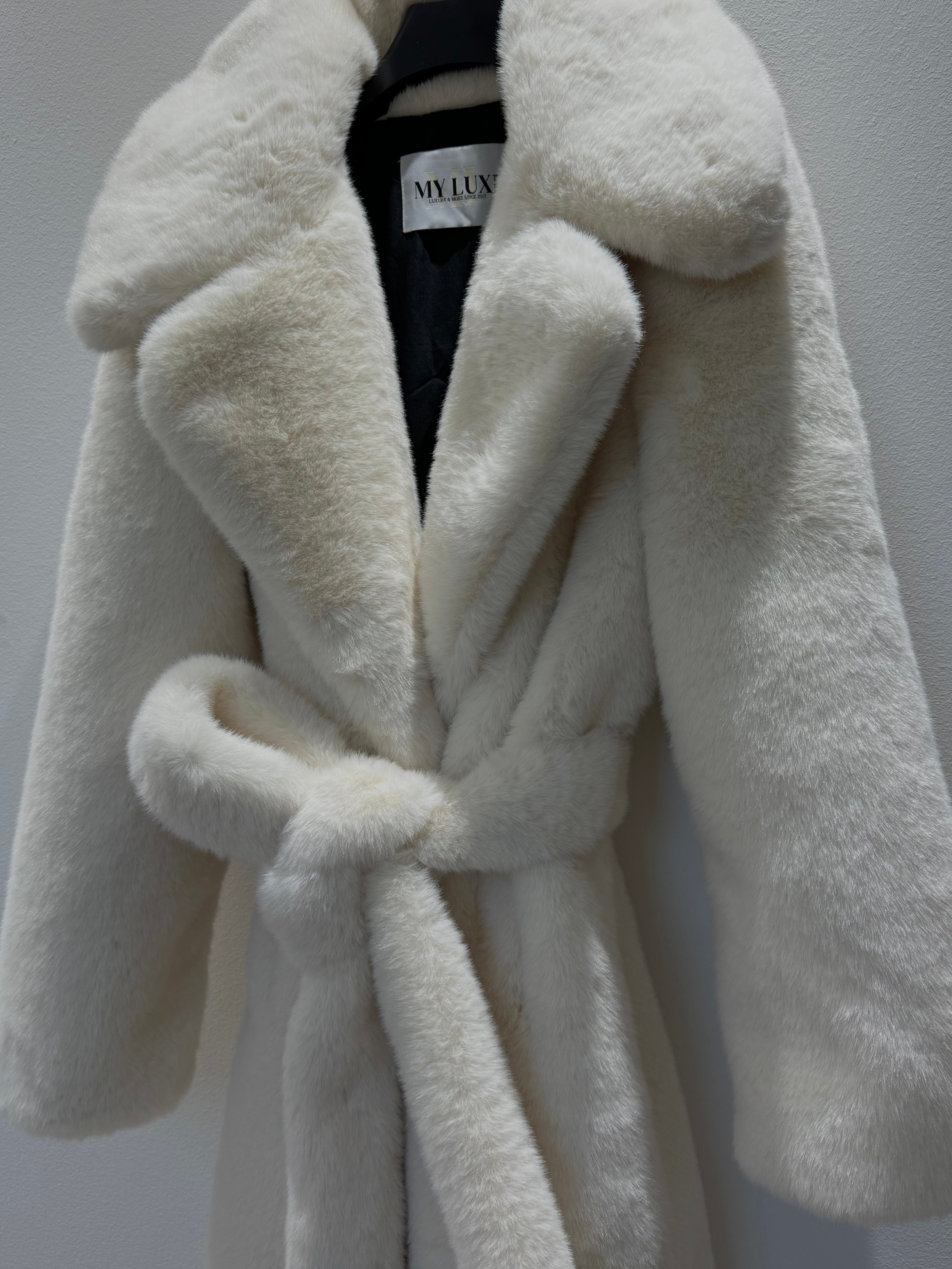 Faux Fur Belted Coat