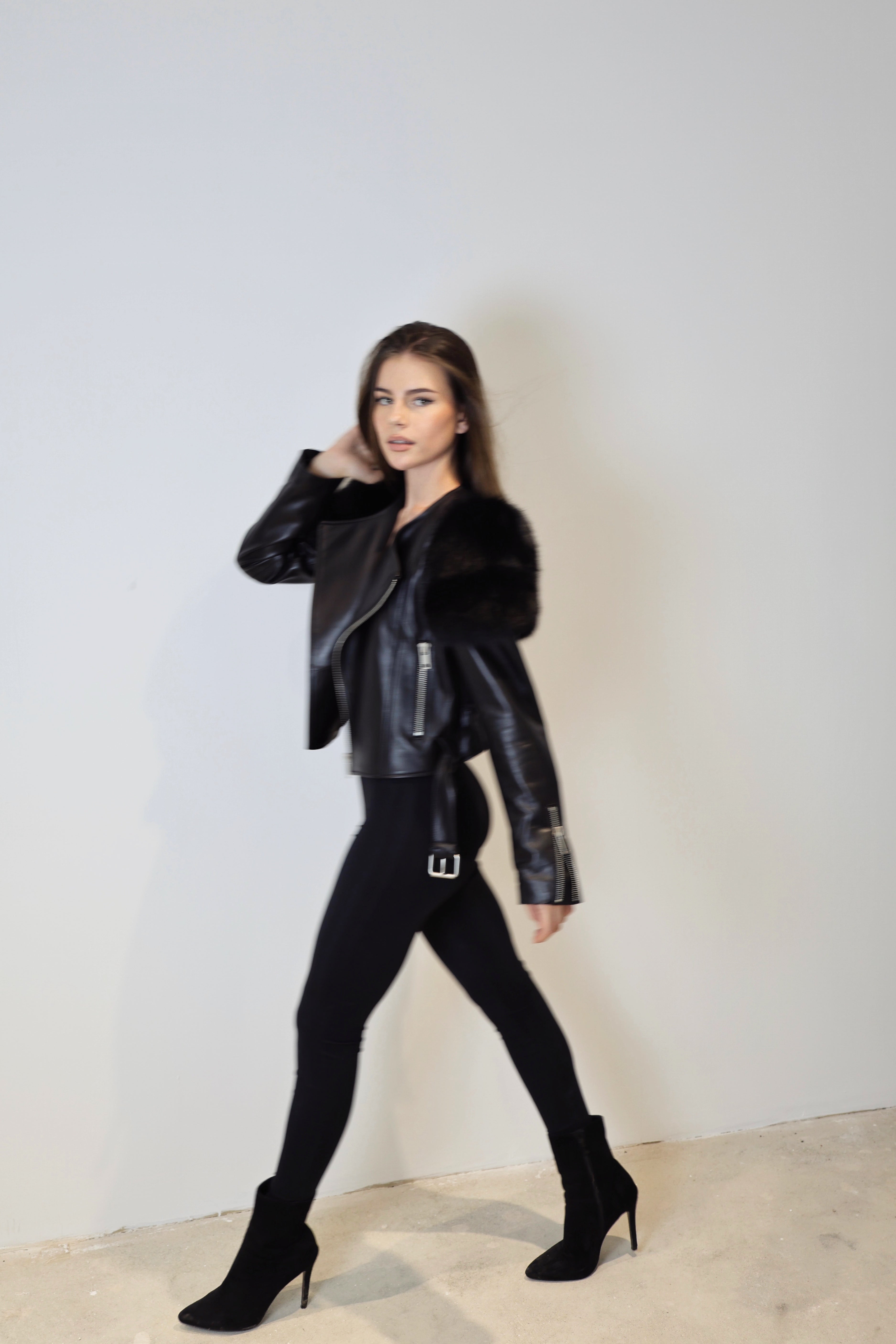 Cropped Leather Jacket