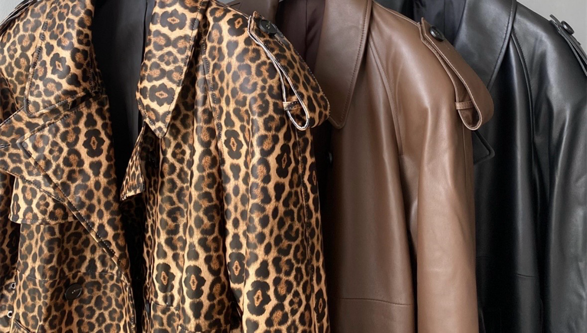 Extra Long Leather Trench Coat