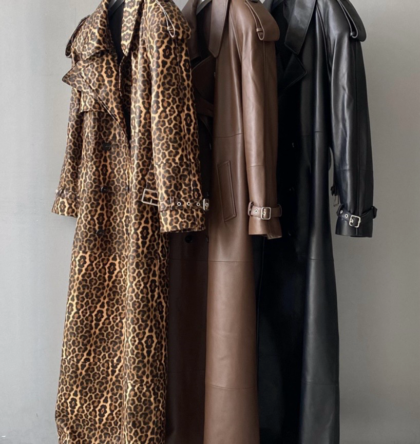 Extra Long Leather Trench Coat