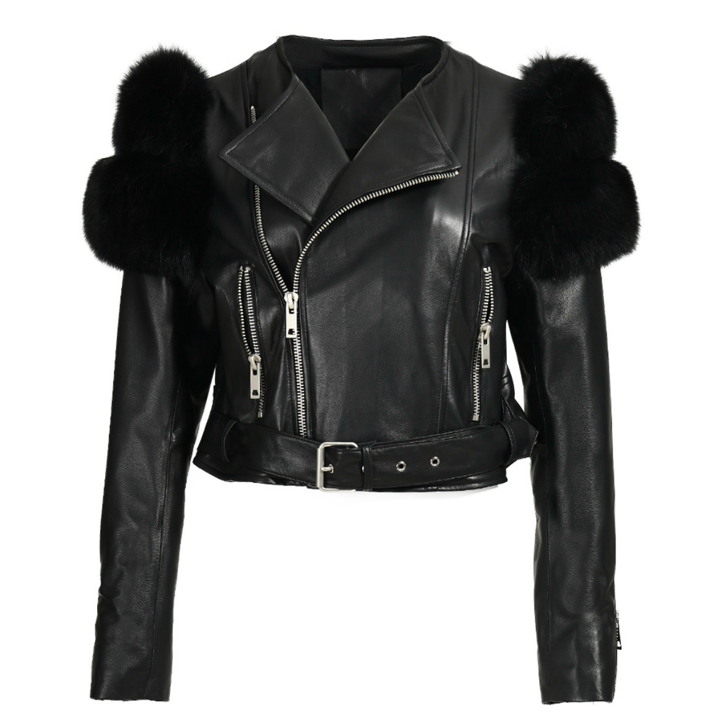 Cropped Leather Jacket