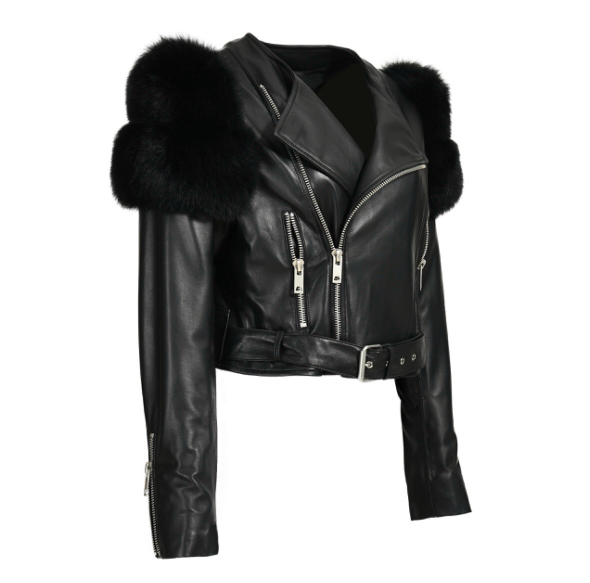 Cropped Leather Jacket
